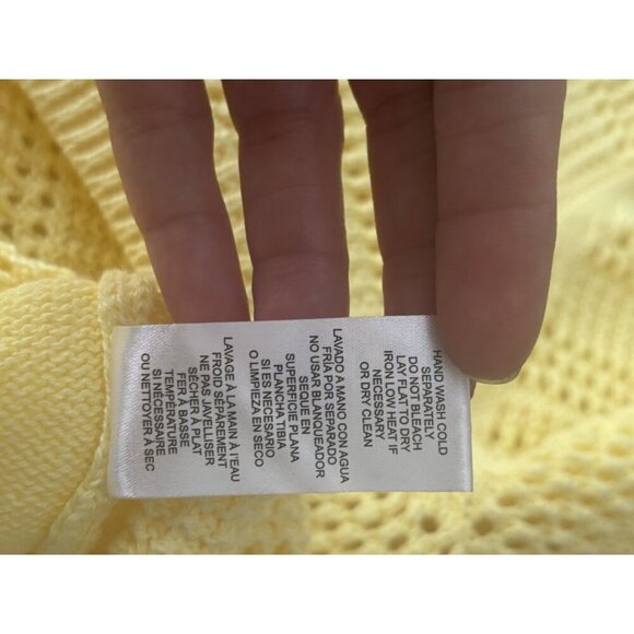 KUT FROM THE KLOTH Open Stitch Cropped Sweater Sunshine Yellow Large NEW - Picture 11 of 11